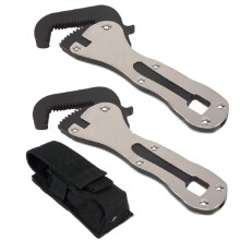 2 Stuks -Schroefsleutels, -Schroefsleutels voor Pijpen, -Zelfstellende Sleutel, Maat, 2-in-1 Sleutelgereedschap voor Krappe Ruimtes