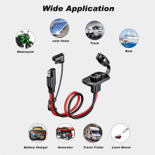 2 Pack SAE Quick Connect Harness, 12AWG SAE Adapter Male to Female Extension Cord, 1FT