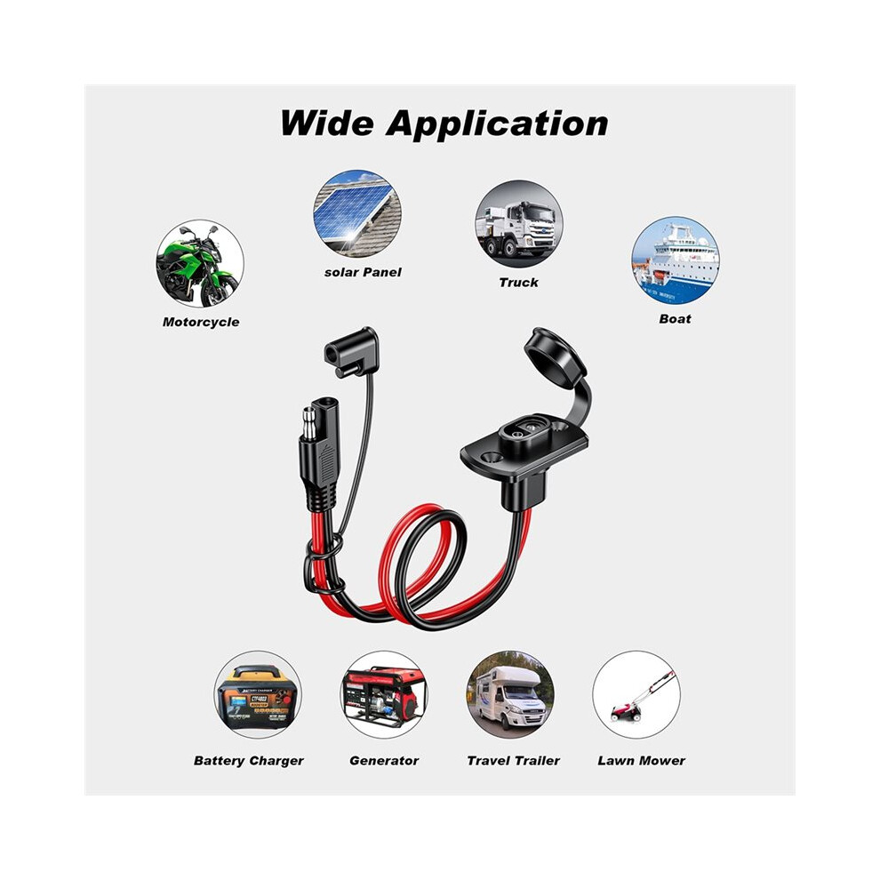 2 Pack Sae Quick Connect Harness, 12Awg Sae Adapter Male To Female Extension Cord, 1Ft 4711241552017