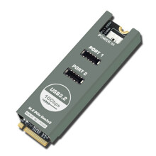 M.2 PCIe to USB 3 Type-E & Type-C Dual-Port Expansion Card ASM3142 Dual 10Gbps Front-Panel Type-C Adapter with Enclosure