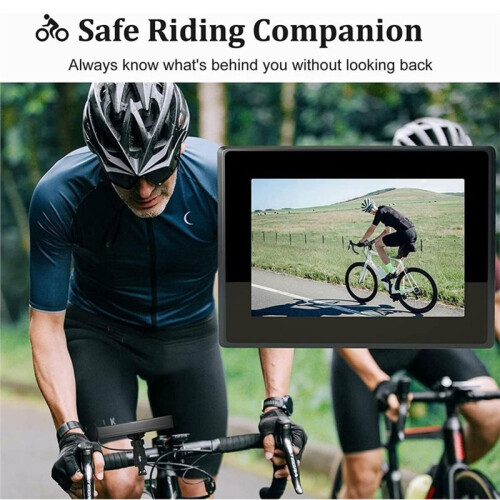 Espelho Retrovisor para Bicicleta com Tela de 4,3 Polegadas, Visão Noturna e Resolução 1080P, Ideal para Bicicletas Elétricas.