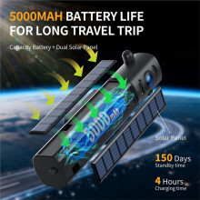 Solar Wireless Backup Camera for Car, 5" HD 1080P Monitor 5,000mAh Back Camera Systems for Truck, Pickup,Car, RV, SUV