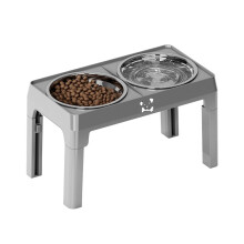 Ortable Non-Slip Elevated Dog Bowls - Foldable Raised Feeder Bowls Stand Set with 2 Stainless Steel Bowls