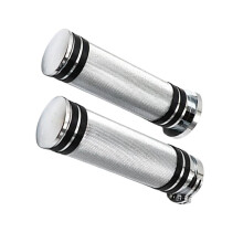 Motorcycle 25mm Handle Bar Hand Grips CNC Aluminum for Touring Sportster 883 1200 VRSC XL Silver