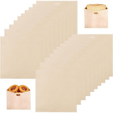 Lot de 20 Sacs à Toast Réutilisables, Antiadhésifs et Lavables, pour Grille-Pain, Micro-Ondes et Barbecue