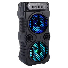 Tragbarer Kabelloser Lautsprecher mit Dualen 3-Zoll-Stereo-Subwoofern, Bassverstärkung, Karaoke, USB-Betrieben für Partys und Den Hausgebrauch