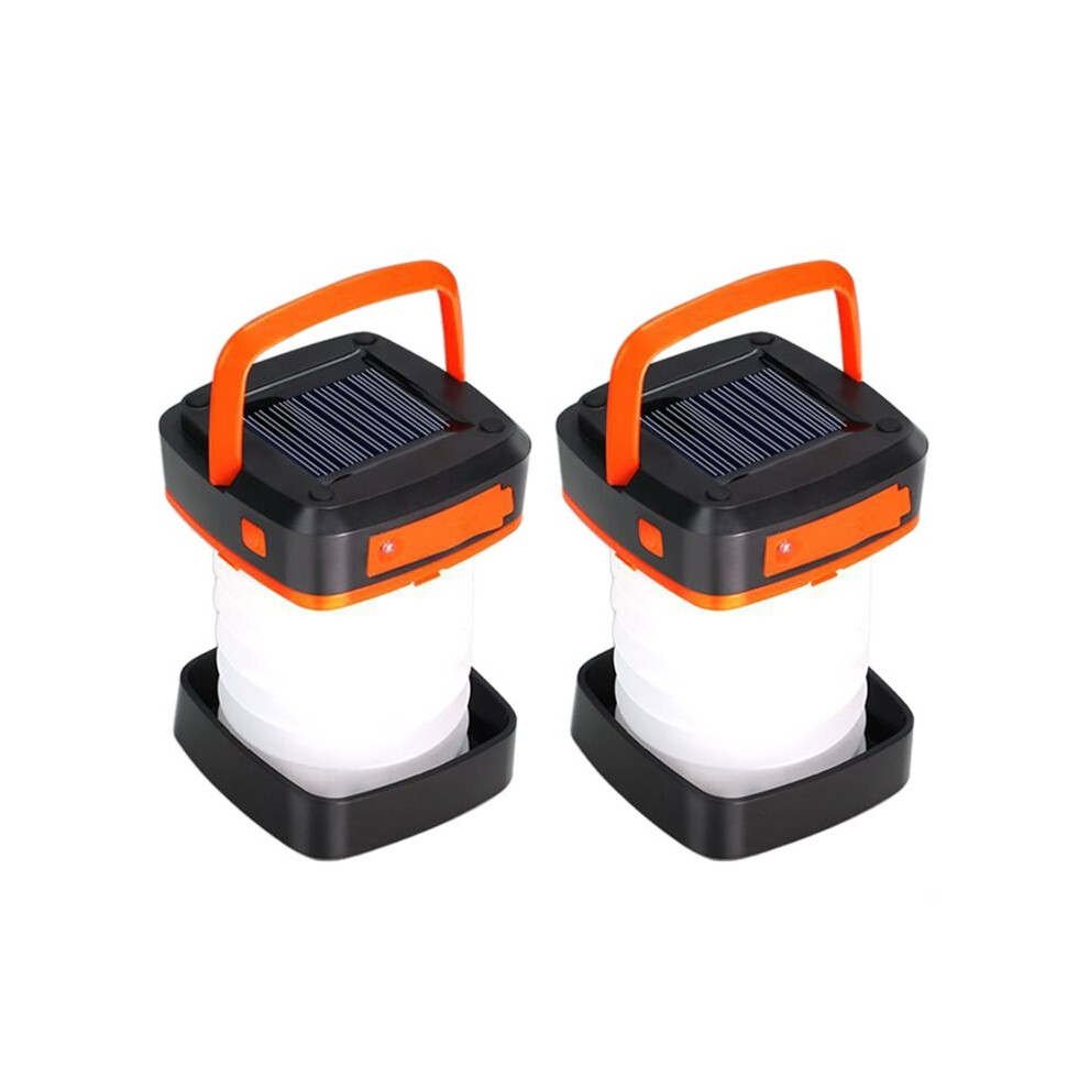 2Pcs Rechargeable Solar Camping Lantern 3 Ing Modes Usb Portable Led Flash For Hiking,Emergency,Outdoor Use A Light 6034266135453