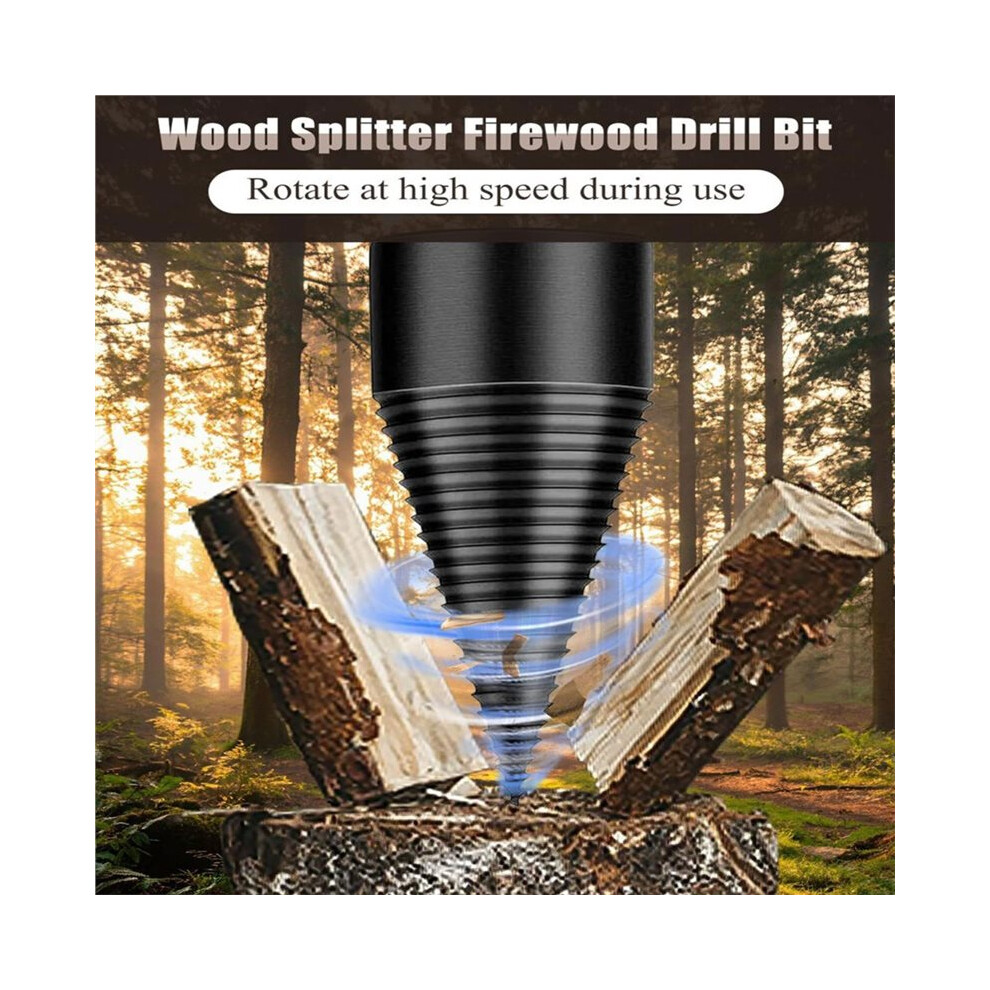 6 Pcs Wood Splitter Drill Bits, 50Mm+32Mm Firewood Log Splitter, Heavy Duty Electric Drill Cone Driver Removable 6033228936848