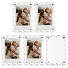 5pcs Magnetic Photo Frame Display Stand, Photo Album Desktop Display Stand, Acrylic Photo Display Stand