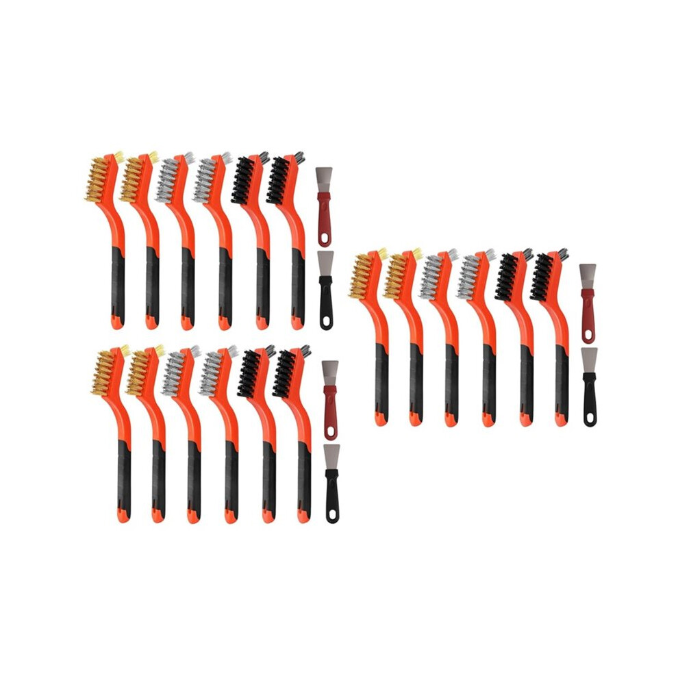 3Set Wire Brush Cleaning Kit,Stainless Steel Scraper Brushes With Scraper Blades, Used For Rust Removal And Dust Removal 4712356120436