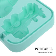 Ensemble de Moules à Glace en Silicone Alimentaire Vert, Moules à Glace à Faire Soi-Même avec Bâtonnets pour Desserts Maison