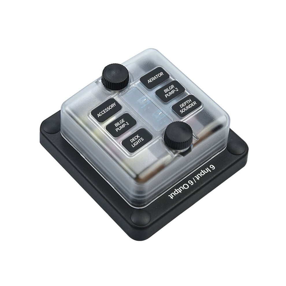 6-Way Power Distribution Box For Car Boat Marine Trike With Led Warning Lamp 4711464430055