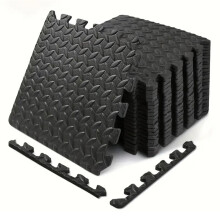 16 PCS Gym Mats for Home Gym Black Removable Foam Floor Tiles Eva Gym Flooring for Workout Interlocking Foam Tiles