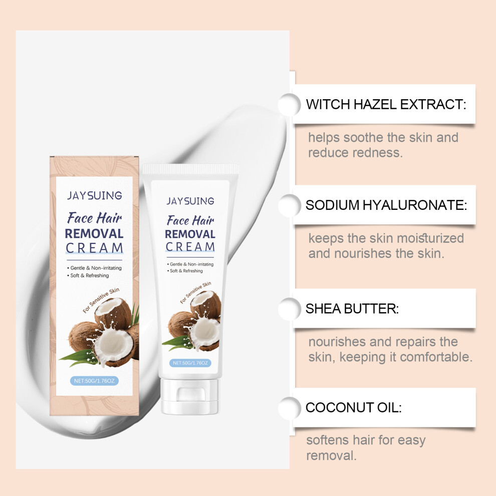 Cream Jaysuing Facial Hair Removal Gently Cleans Facial Hair, Lip Hair And Skin Hair Removal