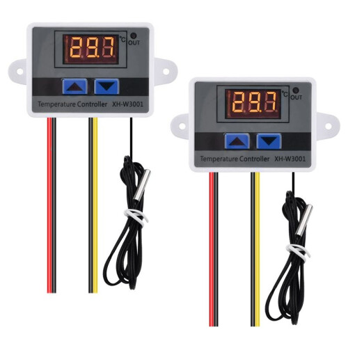 2Pcs XH-W3001 Digital Temperature Controller with Sensor AC110V-220V Thermostat Temperature  Heating Cooling