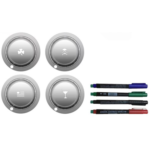 4pcs Personalized    Alignment Tool with Alphabet Pattern and Pen for Putting Practice