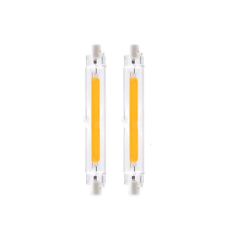 2Pcs R7s Led Lamp 220V 10W 118Mm Indoor Outdoor Bright Tube Cob Glass Tubes For Home Flood Bulb Light/White 4711715064640
