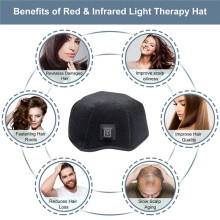 Gorro de Terapia de Luz Roja para el Crecimiento Rápido del Cabello. Dispositivo de Terapia de Luz Roja e Infrarroja para el Tratamiento de la Caída