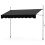 Infällbar markis, No-Drill, Justerbar höjd, 250cm, Svart 1