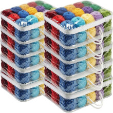 10 Pack Clear Yarn Storage Bags Bulk, 12 X 16 X 4 Inches Yarn Storage Organizer Tote Bag for Knitting Wool Balls White