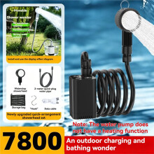 Ducha Portátil para Camping, Recargable con Batería de 7800 MAh, para Exteriores, con Pantalla LED. Kit de Ducha para Camping, Ideal para Viajes en