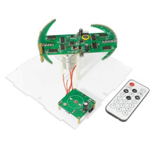 Kit LED GiratóRio EsféRico de Eixo Duplo com Display de RelóGio Colorido Microcontrolador de Controle Remoto DIY EletrôNico Sem Downloader