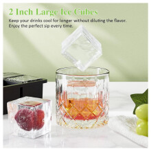 3pcs Ice Molds, Reusable Square Ice Tray with Cover, Suitable for Large Square Ice Molds for Whisky, Cocktails