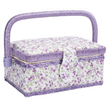 Sewing Tool Storage Basket with Removable Tray, Portable Double Layer Sewing Tool Organizer for Thread, Scissors, Spools