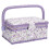 Sewing Tool Storage Basket with Removable Tray, Portable Double Layer Sewing Tool Organizer for Thread, Scissors, Spools 1
