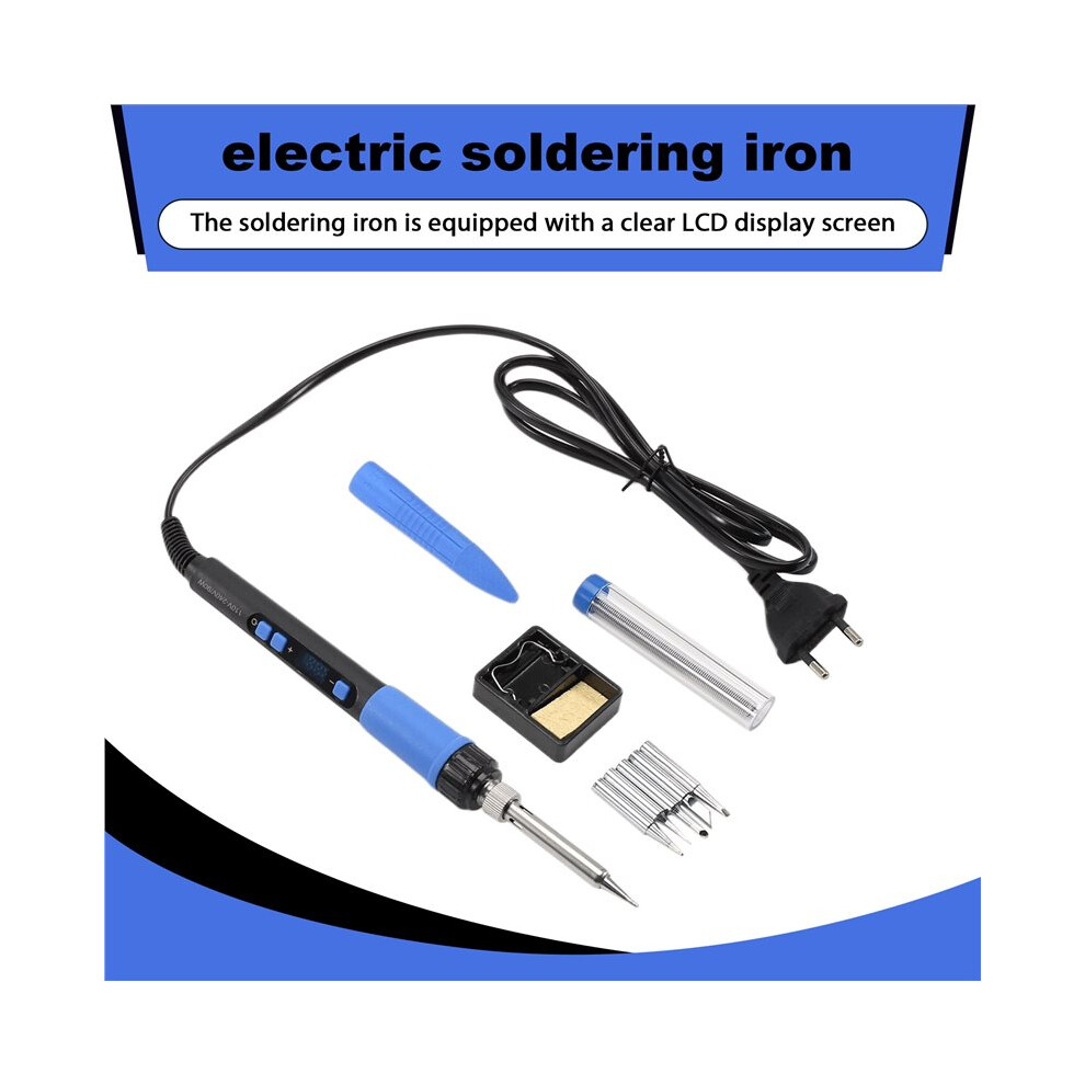 90W Soldering Iron Kit:lcd Digital Rapid-Heating Soldering Pen With Adjustable Temperature, Eu Plug 4713605419431