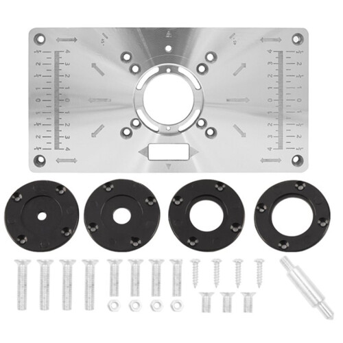 Aluminum Router Table Insert Plate for Woodworking - Milling & Trimming Black