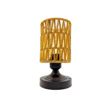 Rattan Lamps Cordless Rechargeable Rattan Table Lamps USB Charging Stepless for Patio, Living Room, Bedroom