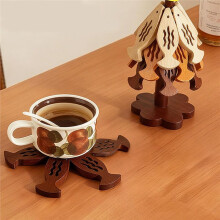 Fish and Christmas Tree Shape Wooden Trivet for Kitchen Dining Table Protections and Holiday Decors Fish Trivet