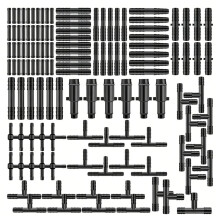 128 Stuks Vacuümconnector Assortiment Plastic Slangverbinder T-Stuk Waterpijpverbindingen Plastic Rechte T-Stuk Connectoren