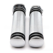 Motorcycle 25mm Handle Bar Hand Grips CNC Aluminum for Touring Sportster 883 1200 VRSC XL Silver