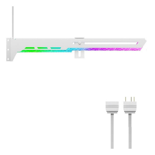 ARGB 5V 3PIN  Card Bracket Adjustable ARGB AURA SYNC Computer  Card GPU Bracket Stable Support White