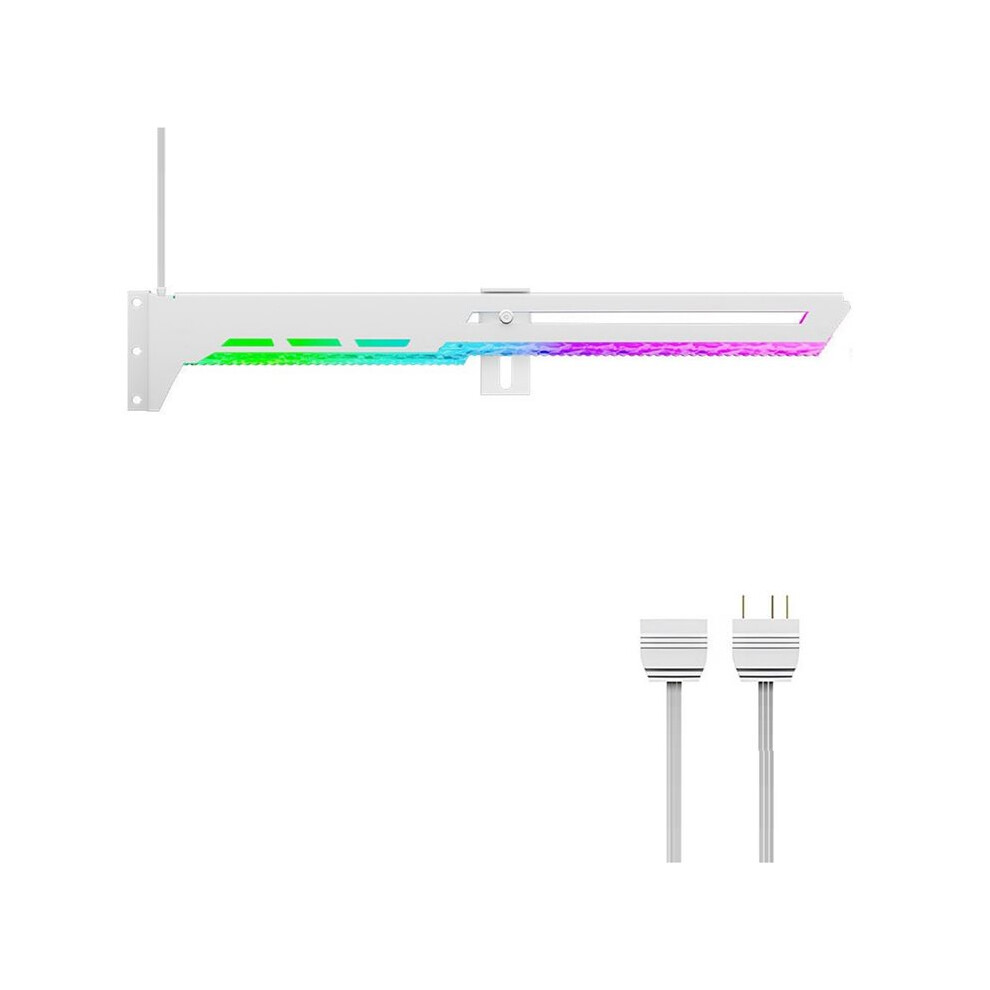 Argb 5V 3Pin Card Bracket Adjustable Argb Aura Sync Computer Card Gpu Bracket Stable Support White 4712228311337