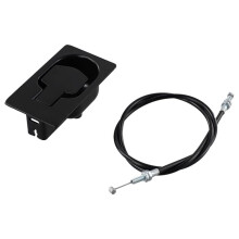 1set Black Aluminium Alloy Replacement Pull Handles with 85cm Cable for Deck Chairs and Garden