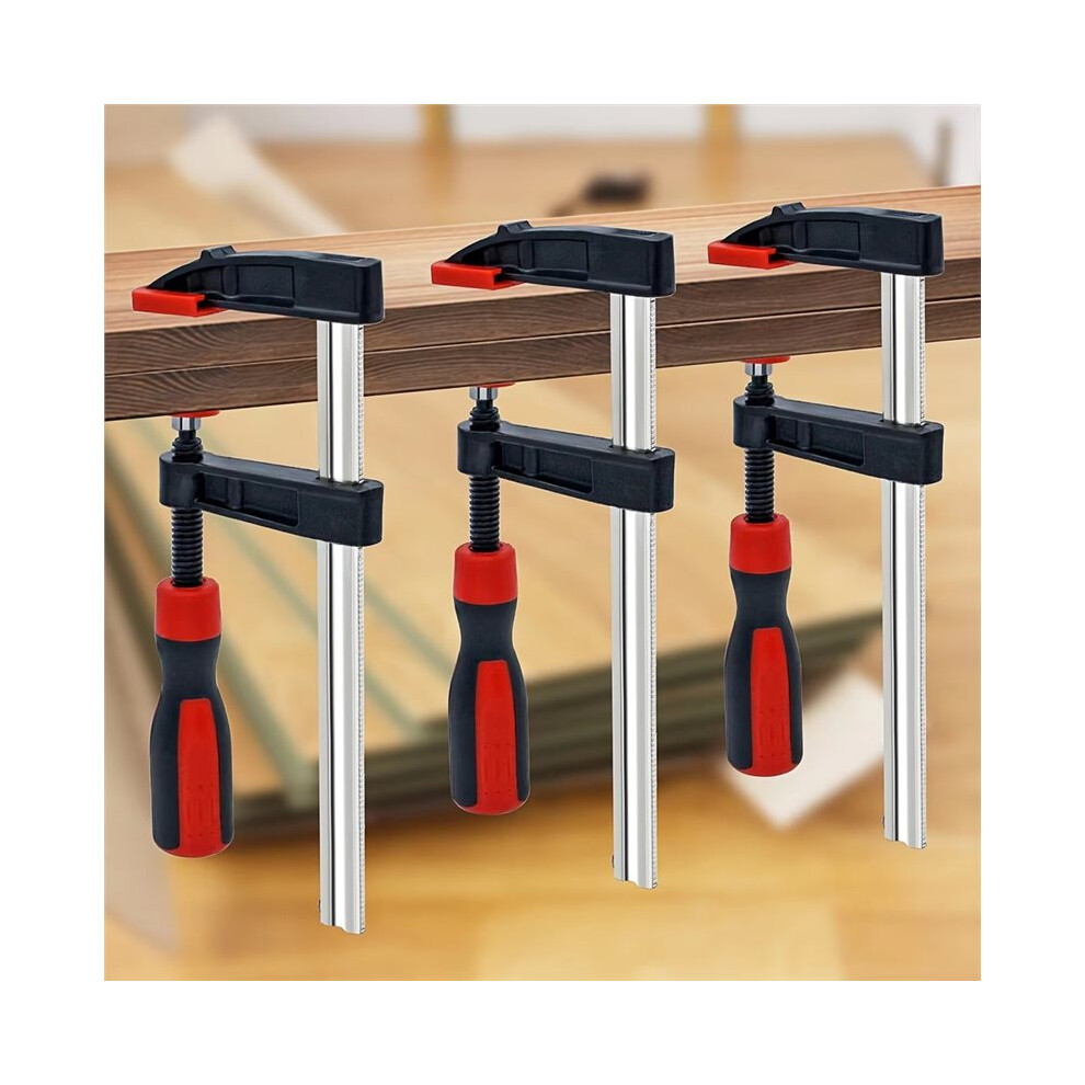 6Inch F-Shaped Adjustable Bar Clamps, Throat Depth 2.5 Inches, Drop Forged Steel F Clamps For Welding, Woodworking 6033314463616