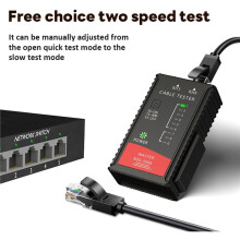 Tester Kabli RJ45, Tester Kabli Sieciowych CAT5E, CAT6, CAT7, Zasilanie Bateryjne, Nadajnik-Odbiornik 8P8C, 6P8C, Tester Sieci LAN