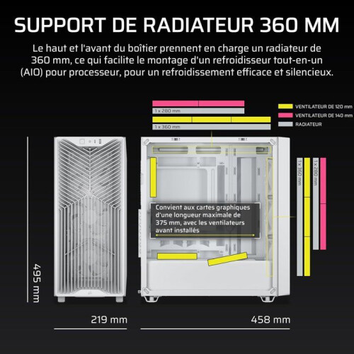 Corsair PC Behuizing - CORSAIR - 3200D RS - Mid Tower - 3 ventilatoren RS120 - Wit 1