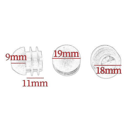 (19mmx20mm, White) 20 τεμάχια ένθετα στρογγυλού σωλήνα, ένθετα ποδιών καρέκ 2