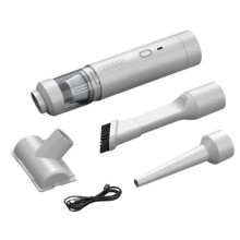 Aspirador de pó portátil sem fio com sucção potente para limpeza rápida do interior do carro.