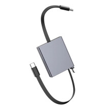 Telescopic USB Cable Type C 66W PD Computer Data Cable Aluminum Alloy Telescopic Fast Charging Cable