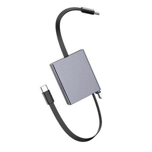 Telescopic USB Cable Type C 66W PD Computer Data Cable Aluminum Alloy Telescopic Fast Charging Cable