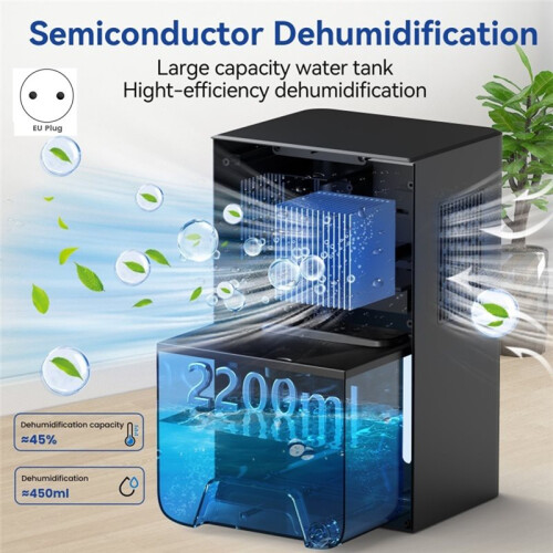 Portable Compact Dehumidifier, Suitable for Moisture Absorption, Air Purification, Drying, Moisture-Proof Room A EU Plug