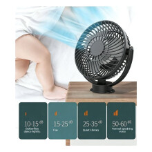 Magnetic Cart Fan, Rechargeable 10000mAh Fan, 4-Speed 360 Rotation, Timer Function, LED Lighting, Magnetic Base