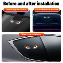 Cool for EYE Ambient Light Solar Powered Breathing Neon Light Car Rear Windshield Atmosphere Lights Red White