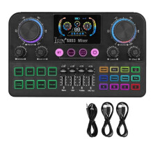 IRIN SX03 Carte Son en Direct, Mixeur Audio pour Jeux Vidéo, Karaoké, Diffusion KTV, Chant en Direct, Équipement de Podcast