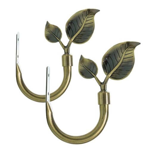 2pcs Curtain Wall Hook, Wall Hook, Simple U-Shaped Leaf Decoration  Hook, Curtain Hook Without Straps